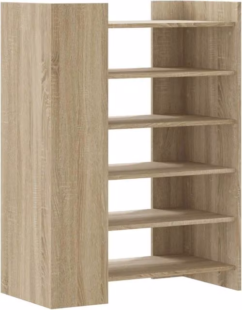 Scarpiera mobile contenitore moderna per ingresso, corridoio o soggiorno, colore marrone Sonoma, L: 74,5 cm, P: 37,5 cm, H: 100 cm