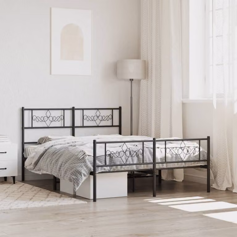 vidaXL Letto con Base a Sollevamento e Struttura in Metallo Nero L/P/H: 120 x 200 x 90 cm