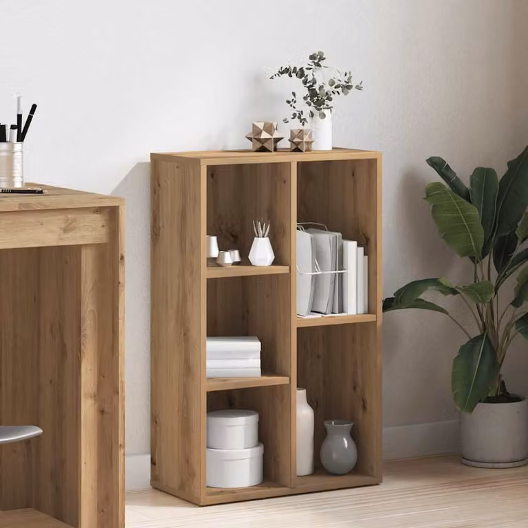 Libreria a parete vidaXL in legno marrone con pannello posteriore L: 50 cm, P: 25 cm, H: 80 cm