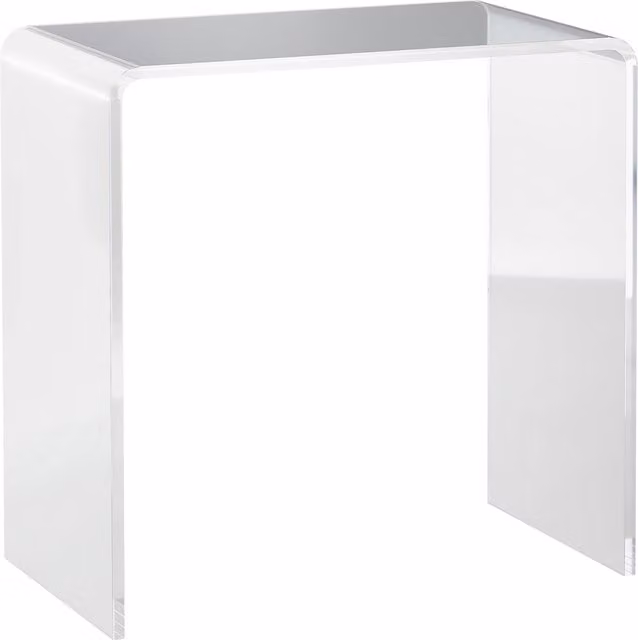 Tavolino da salotto moderno HOMCOM in acrilico trasparente con design a U e angoli arrotondati, L/P/H: 53.5 x 30.5 x 53.5 cm