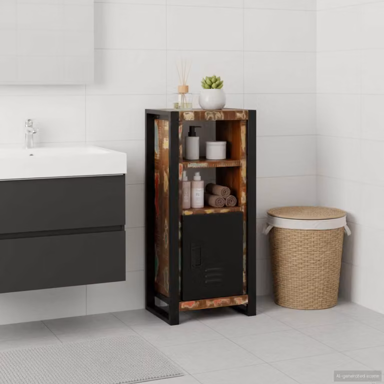 Mobile da bagno moderno vidaXL marrone con ante a battente e ripiani interni L/P/H: 40 x 30 x 90 cm