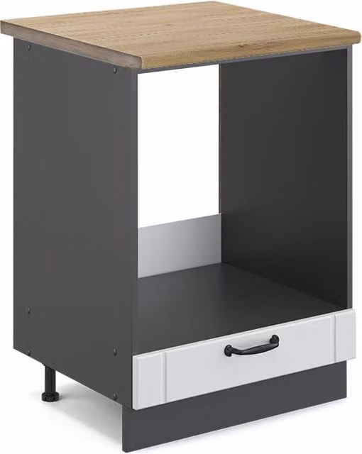 Mobile per forno da incasso Fame-Line Vicco Bianco rustico e Antracite con Rovere, L: 60 cm, H: 82 cm