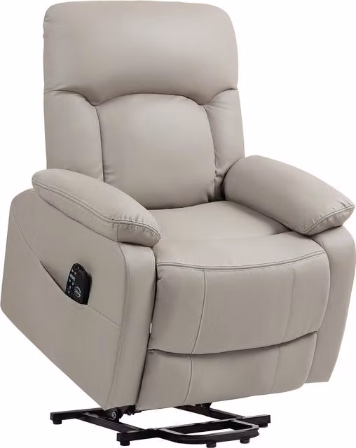 Poltrona elettrica alza persona HOMCOM con funzione massaggio e riscaldamento, Grigio, L: 89 cm, P: 94,5 cm, H: 103 cm
