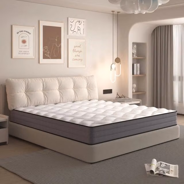 Materasso a Molle Insacchettate MINIMAL Hybrid con 7 Zone e Lyocell, Colore Bianco e Grigio, L/P/H: 90 x 200 x 20 cm