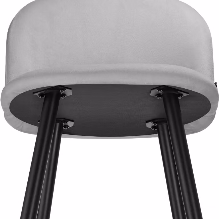 Set di 4 sgabelli Sachel con schienale TecTake GmbH in velluto grigio chiaro e nero per cucina e sala da pranzo