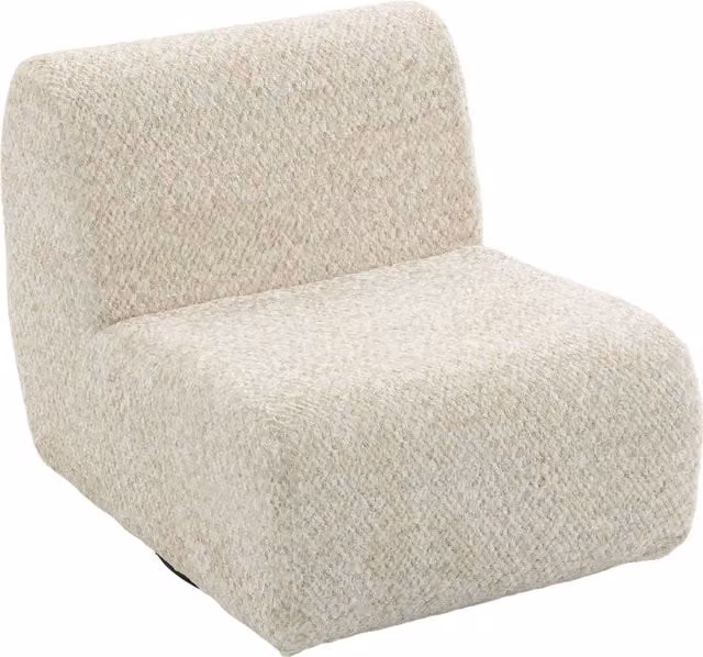 Poltrona girevole 360° HOMCOM in tessuto bouclé beige con seduta extra larga e struttura in metallo per soggiorno o camera da letto