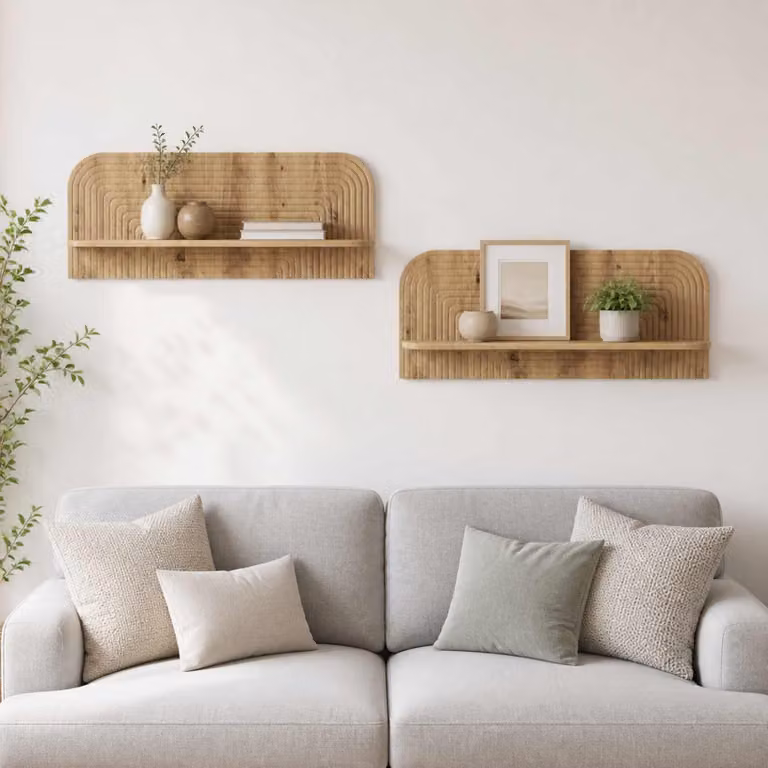 Set di 2 scaffali da parete vidaXL in legno Rovere Artigianale, L 102 x P 37,5 x H 13,5 cm