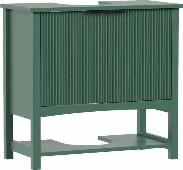 Mobile Sottolavabo HOMCOM per Lavabo a Colonna con Anta e Ripiano, Verde Intenso