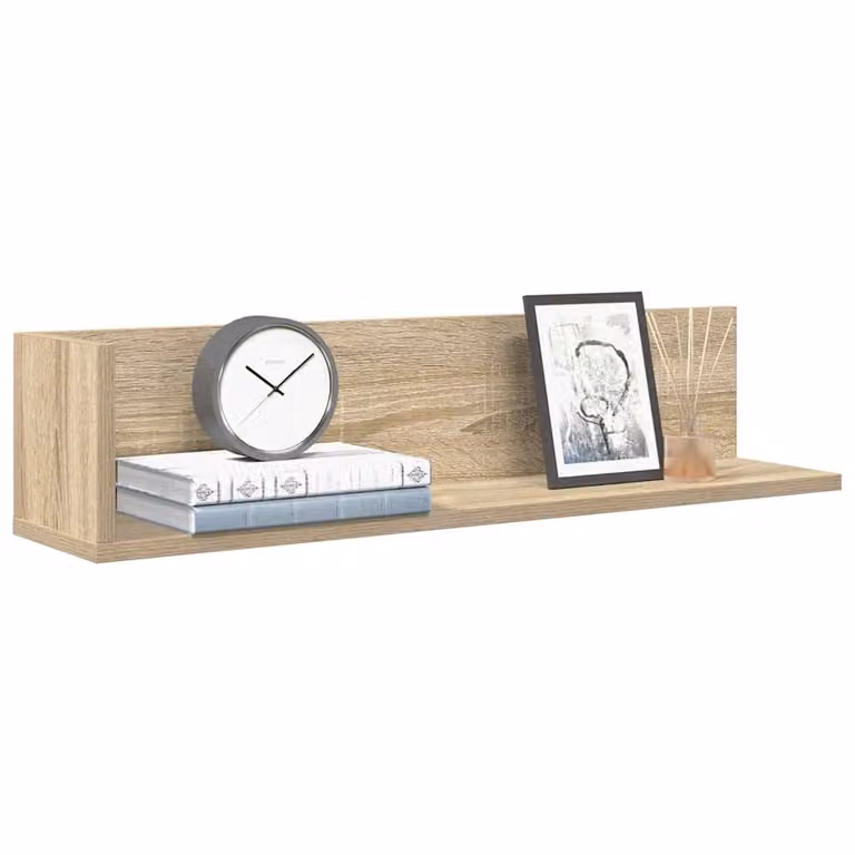 Set di 2 mensole da parete vidaXL in MDF color Rovere Sonoma, L 75 cm x P 16,5 cm x H 16,5 cm