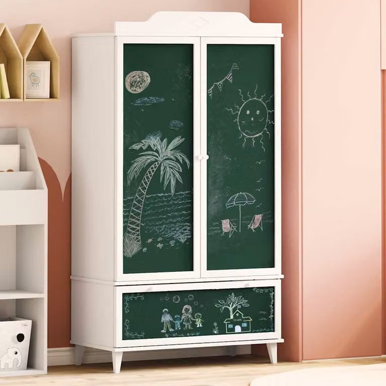 vidaXL Armadio per bambini ROROS Bianco L: 90 cm, P: 45 cm, H: 165 cm
