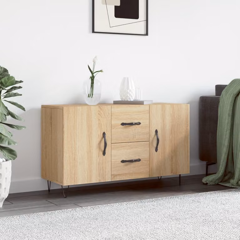 Credenza moderna vidaXL in legno multistrato color rovere, L 100 x P 36 x H 60 cm