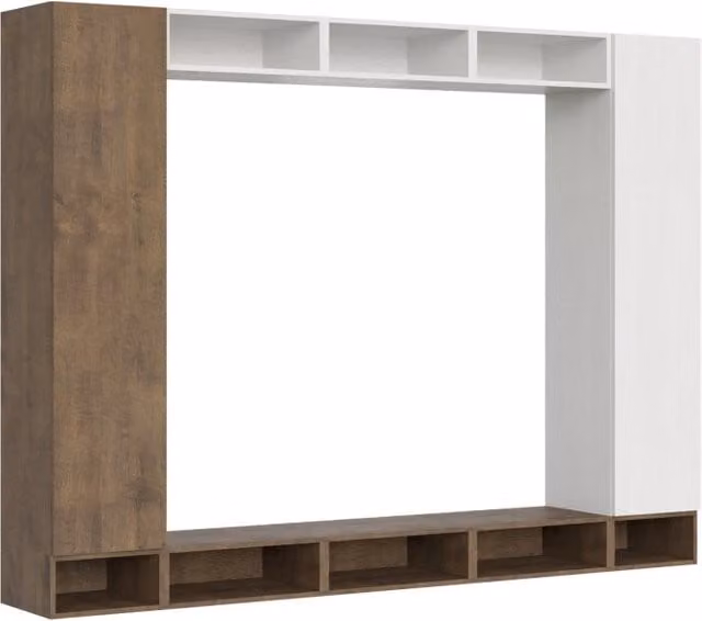 Composizione parete soggiorno moderna Itamoby A107 marrone L: 260 cm, H: 194 cm, P: 39,2 cm