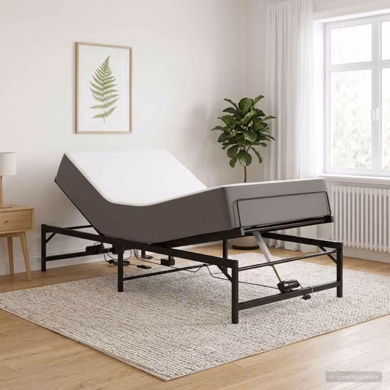 vidaXL Telaio Letto Elettrico Motorizzato in Metallo Nero L/P: 100 x 200 cm