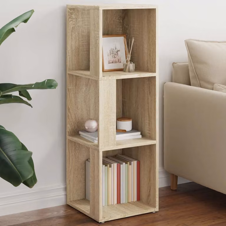 Armadietto d'angolo moderno vidaXL in legno ingegnerizzato, marrone e beige, L/P/H: 33 x 33 x 100 cm