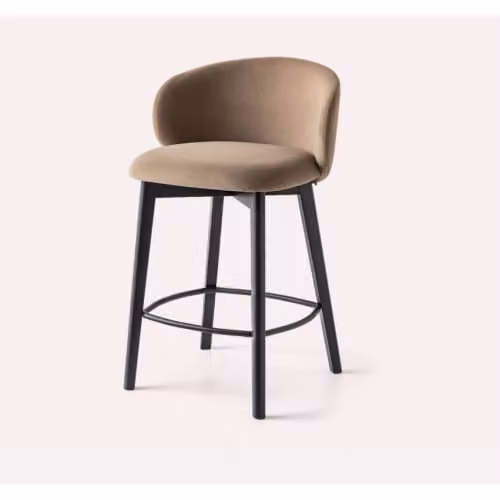 Sgabello imbottito in legno Connubia beige H: 98 cm, L: 56 cm, P: 55 cm