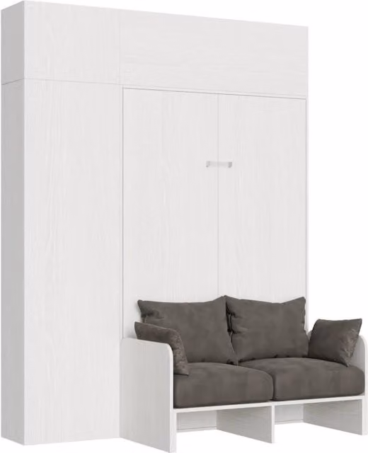 Letto a scomparsa salvaspazio con armadio GIORDANOSHOP, colore bianco, dimensioni: H 250 cm, materasso 120x200 cm