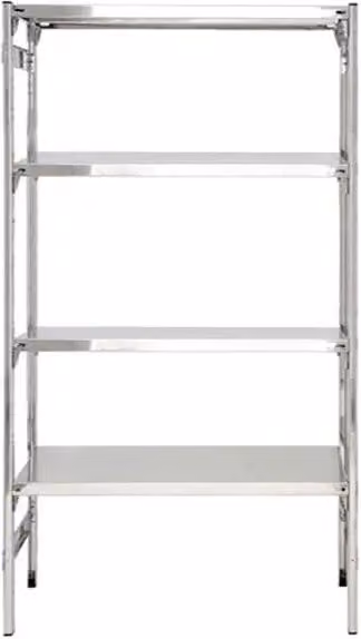 Scaffale professionale in acciaio inox silver per la conservazione degli alimenti CASTELLANI SHOP L: 90 cm, P: 30 cm, H: 200 cm
