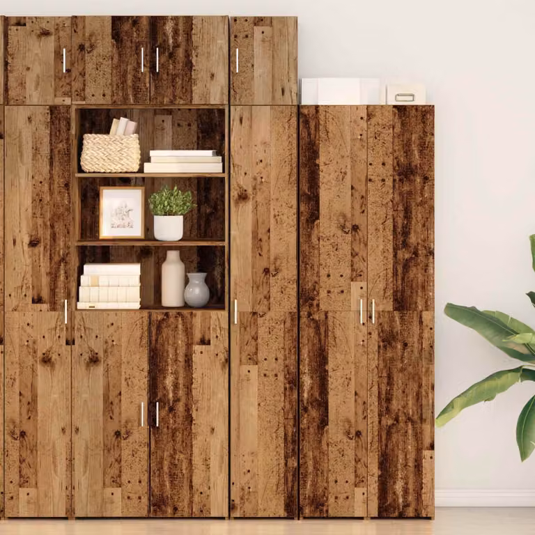 Armadio da conservazione vidaXL in legno marrone con ripiani interni e ante a battente L/P/H: 30 x 42,5 x 225 cm