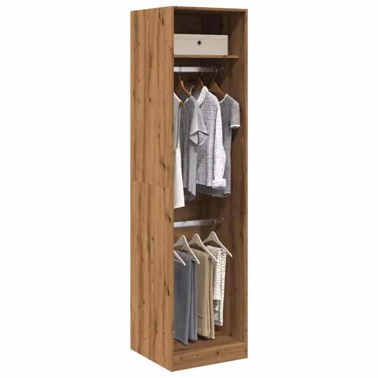 Armadio vidaXL in legno rovere marrone con ante e ripieni, L/P/H: 50 x 50 x 200 cm