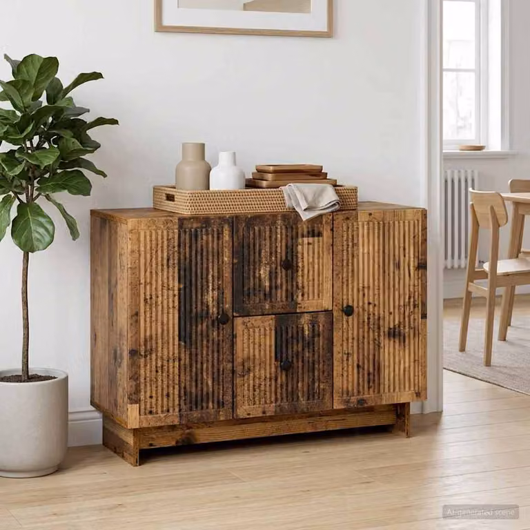 Credenza moderna vidaXL in legno ingegnerizzato color marrone, L 89 x P 34,5 x H 60 cm