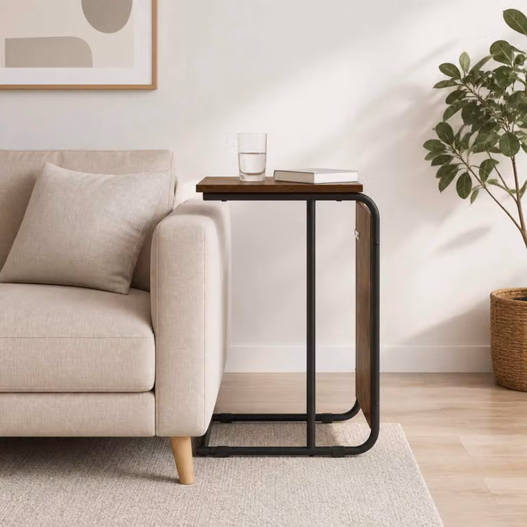 vidaXL Tavolo laterale moderno in rovere fumo marrone L 40 cm x P 31 cm x H 55 cm