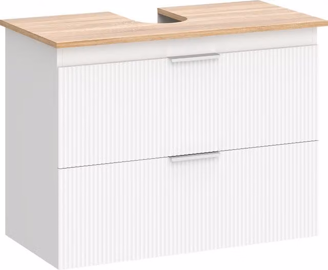 Mobile sottolavabo da bagno HOMCOM moderno con 2 grandi cassetti, Bianco, Larghezza: 80 cm