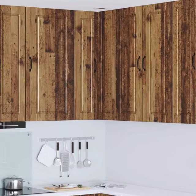 Armadio da cucina a parete vidaXL in legno marrone con ripiani interni e ante a battente L/P/H: 57 x 57 x 100 cm