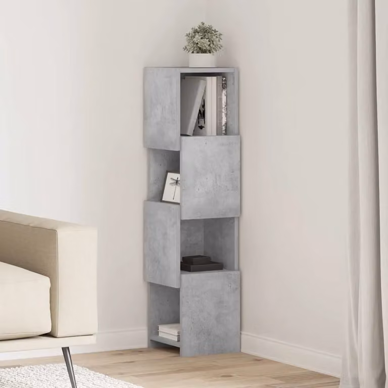 Mobile angolare vidaXL in legno MDF grigio per soggiorno L/P/H: 25,5 x 25 x 102 cm