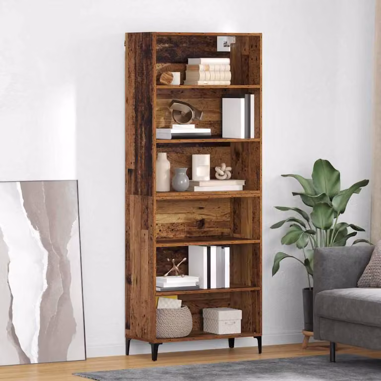 Credenza in stile industrial vidaXL in legno vecchio e metallo, colore marrone, L/P/H: 69,5 x 34 x 180 cm