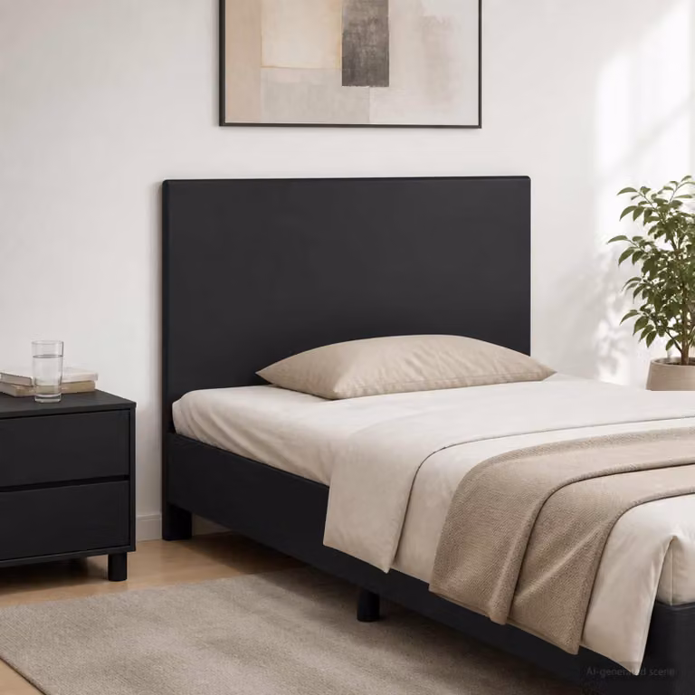 Testiera da muro vidaXL BREDA moderna in legno ingegnerizzato nero con mensola integrata