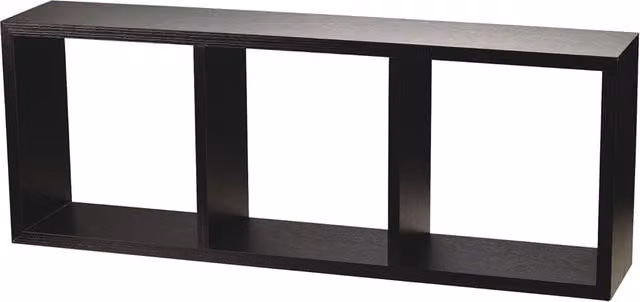 Mensola da parete a cubo con 3 ripiani King Collection in MDF, finitura opaca, disponibile in marrone o nero, L: 80 cm, P: 30 cm, H: 30 cm