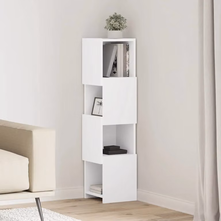 Mobile angolare vidaXL in legno ingegnerizzato bianco L: 25,5 cm, P: 25 cm, H: 102 cm