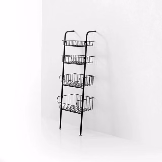 Scaffale da parete KINO AQA DESIGN nero opaco in metallo