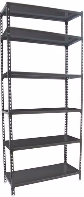 Scaffale in metallo Simon Rack colore antracite con 6 ripiani H 250 cm x L 90 cm x P 50 cm