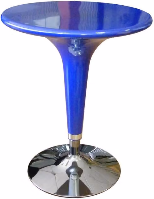 Tavolino da Bar Tosini Hc 170B Blu con Alzata a Gas e Piano Rotondo in ABS Lucido