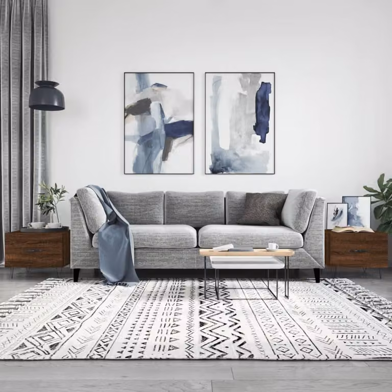Set di 2 tavolini da salotto vidaXL in legno e metallo, colore rovere marrone, L/P/H: 50 x 50 x 40 cm