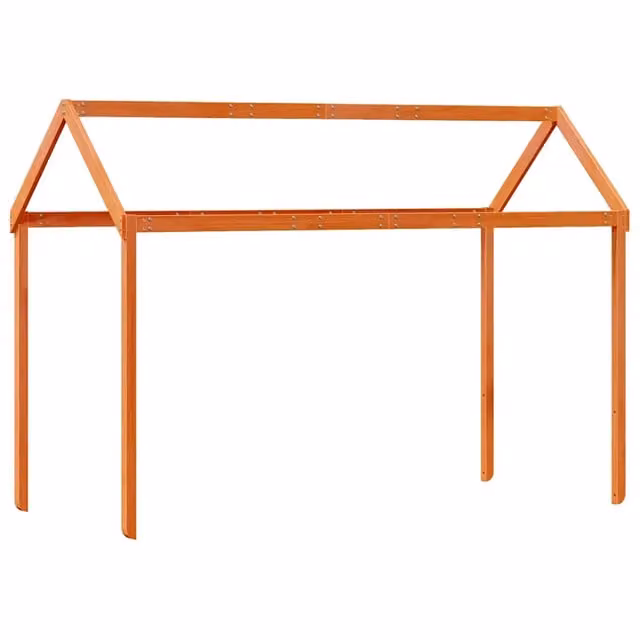 Tetto Letto per Bambini in Legno di Pino Massello Marrone Cera DESIGN IN L: 207 cm, P: 95,5 cm, H: 159 cm CFW9397834