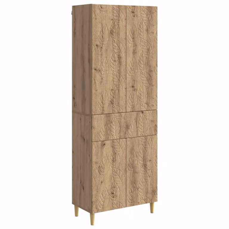 Set di 2 armadi moderni vidaXL in legno e MDF marrone con cassetti integrati e ripiani interni