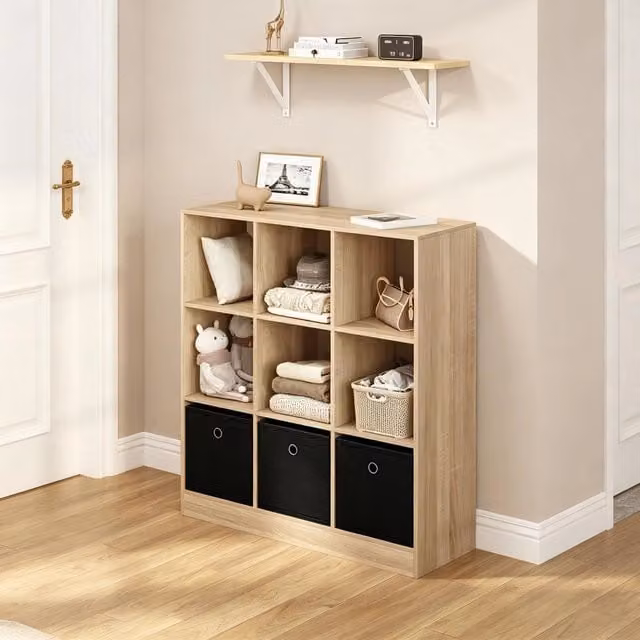 Scaffale a cubi freestanding WISHDOR in legno MDF con pannello posteriore, libreria moderna disponibile in marrone o nero, H: 86,5 cm x L: 30,0 cm x P: 80,0 cm
