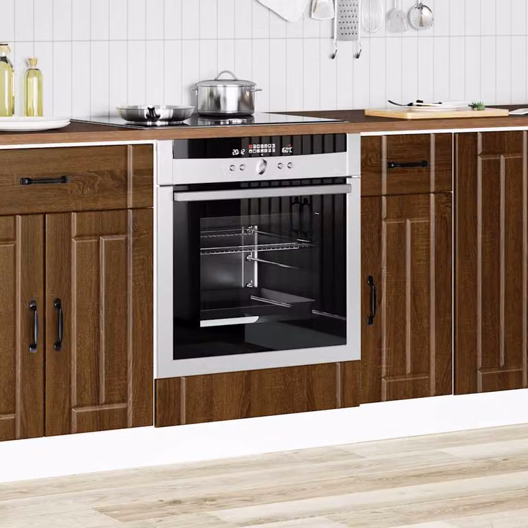 Armadio per forno da incasso vidaXL Lucca in legno marrone con ante a battente