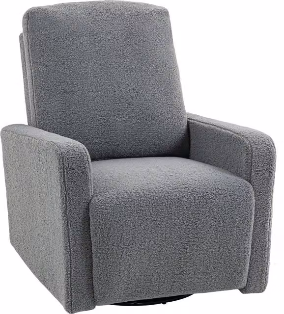 Poltrona relax reclinabile Outsunny in tessuto grigio con schienale regolabile e base girevole 360 gradi