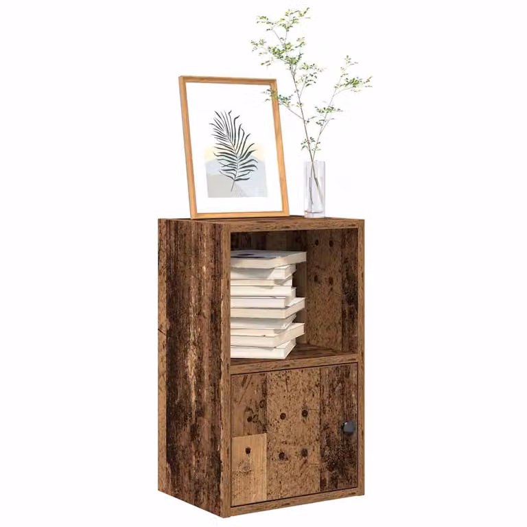 Libreria a parete vidaXL in legno multistrato e MDF color marrone effetto rustico L 31 cm, P 24 cm, H 52 cm