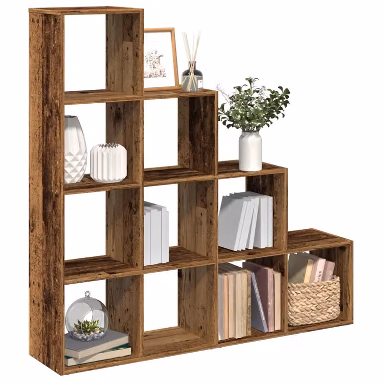 Libreria vidaXL a 4 Ripiani in Legno Vecchio Marrone L: 131,5 cm, P: 29 cm, H: 131,5 cm