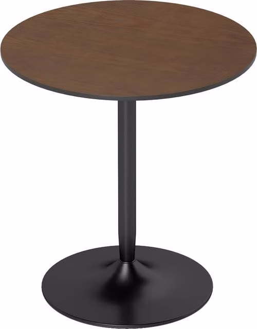 Tavolo da pranzo rotondo HOMCOM in legno massello impiallacciato e acciaio marrone, diametro 70 cm, ideale per 2 persone