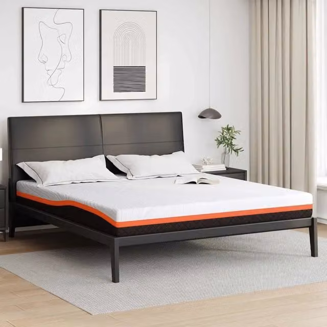 Materasso in gel vidaXL Bianco e Nero con tessuto in jacquard, L: 180 cm, P: 200 cm, H: 20 cm
