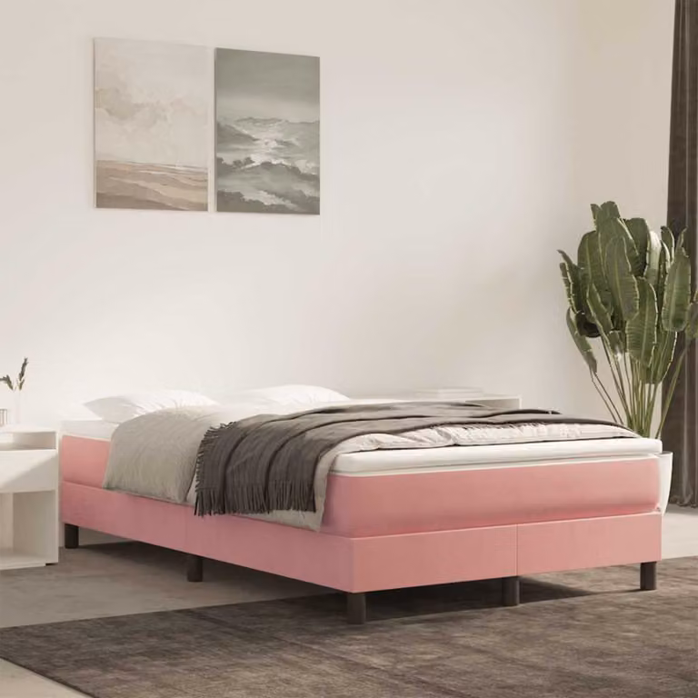 Materasso a molle insacchettate vidaXL in tessuto rosa con rivestimento rimovibile L: 120 cm, P: 210 cm, H: 20 cm