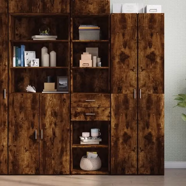 Credenza Buffet Design Mania in Rovere Fumo, L/P/H: 45 x 42,5 x 185 cm