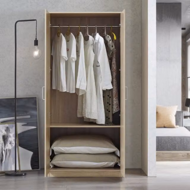 Armadio Guardaroba Bodolz en.casa Effetto Rovere Sonoma Marrone H: 176 cm, L: 80 cm, P: 52 cm