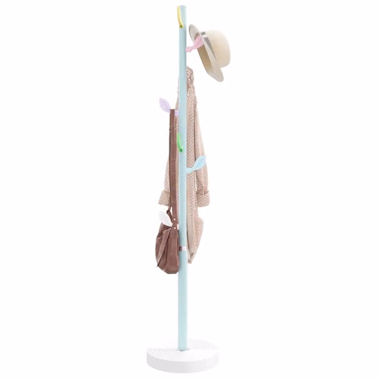 vidaXL Appendiabiti Moderno in Metallo Blu e Bianco con Ganci Distribuiti, Altezza: 172 cm