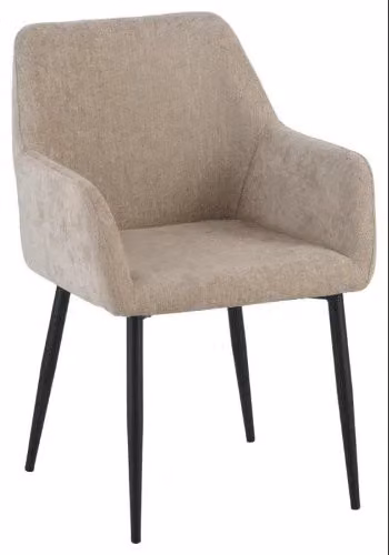 Poltrona Shirley Casa Collection in tessuto beige con braccioli